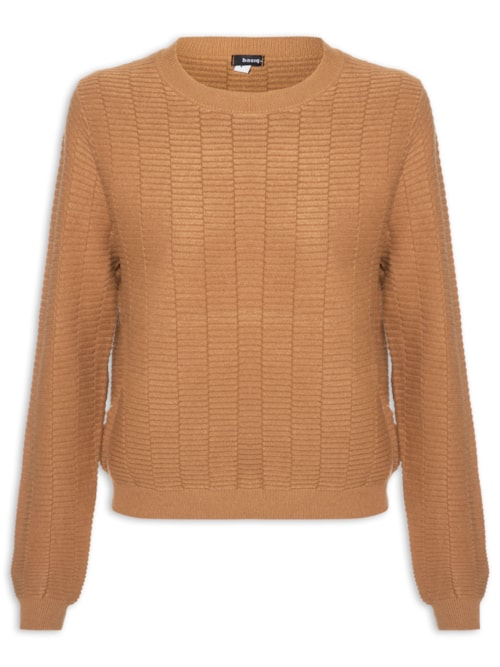 Suéter Feminino Oversized Texturizado - Marrom Suéter Feminino Oversized Texturizado - Marrom