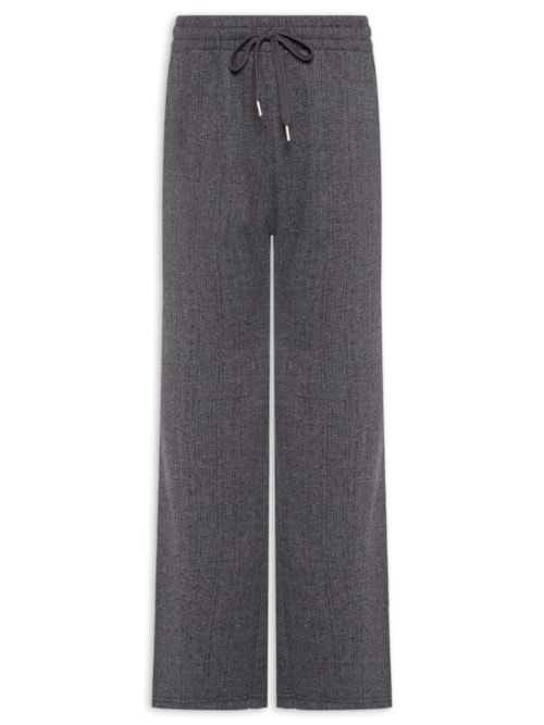 Calça Feminina Reta Com Strass - Cinza