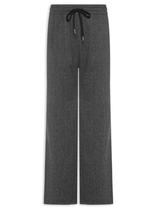 Calça Feminina Reta Com Strass - Preto