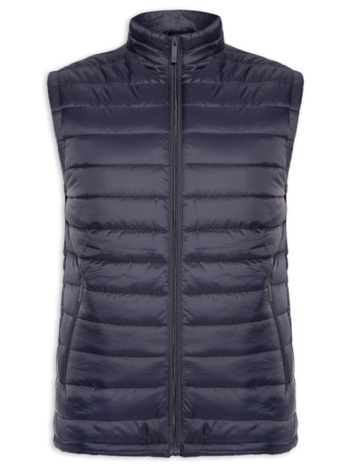 Colete Masculino Puffer Com Saquinho - Azul Colete Masculino Puffer Com Saquinho - Azul