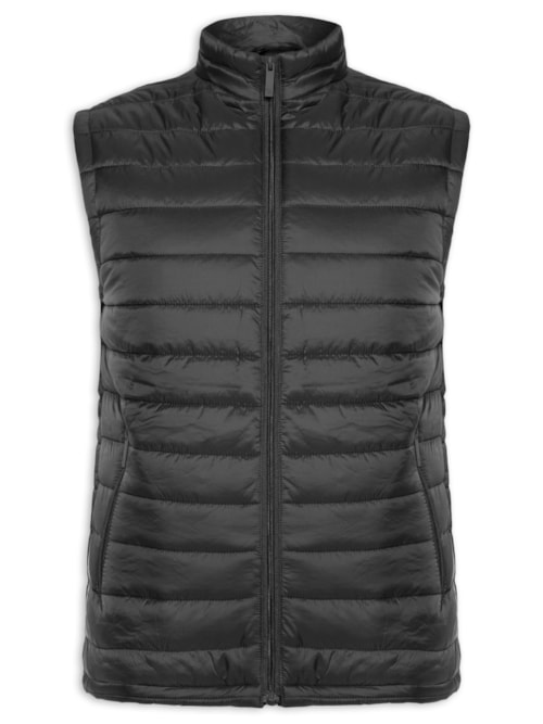 Colete Masculino Puffer Com Saquinho - Preto Colete Masculino Puffer Com Saquinho - Preto