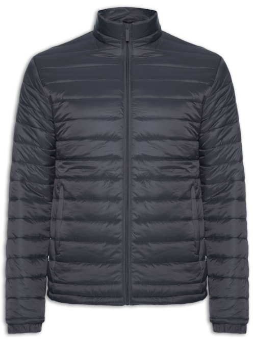 Jaqueta Masculina Puffer Com Saquinho - Cinza