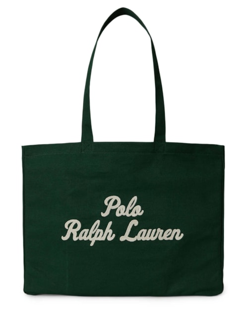 Bolsa Masculina Tote Grande De Canvas Bordada Prl - Verde