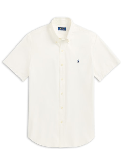 Camisa Masculina Manga Curta Custom Poplin Logo Bordado - Branco Camisa Masculina Manga Curta Custom Poplin Logo Bordado - Branco