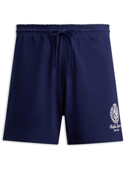 Bermuda Masculina De Moletom Bordado Preppy - Azul Bermuda Masculina De Moletom Bordado Preppy - Azul