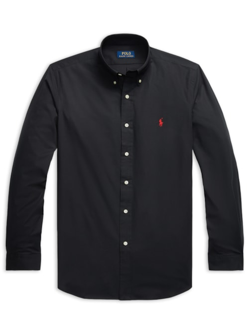Camisa Masculina Manga Longa Custom Poplin Logo Bordado - Preto Camisa Masculina Manga Longa Custom Poplin Logo Bordado - Preto