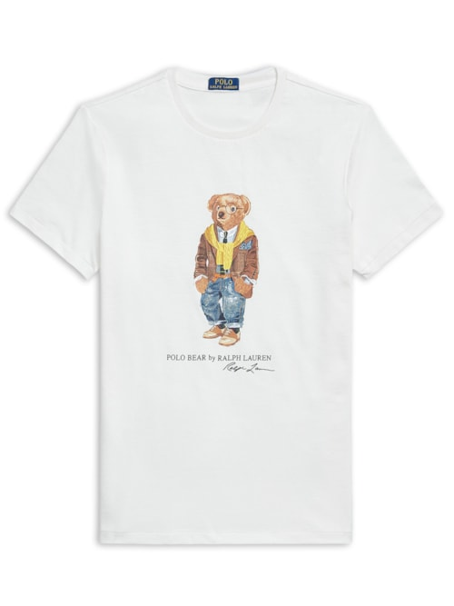 Camiseta Masculina Manga Curta Seasonal Bear - Branco