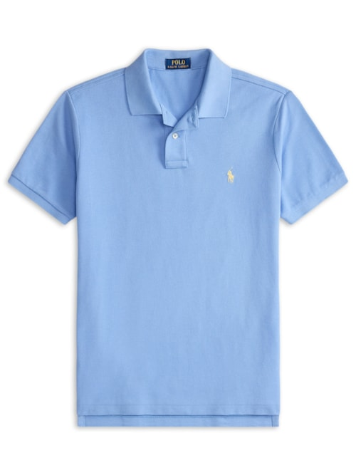 Polo Masculina Manga Curta Basic Mesh Logo Bordado - Azul Polo Masculina Manga Curta Basic Mesh Logo Bordado - Azul