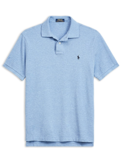 Polo Masculina Manga Curta Slim Fit Mesh Logo Bordado - Azul Polo Masculina Manga Curta Slim Fit Mesh Logo Bordado - Azul