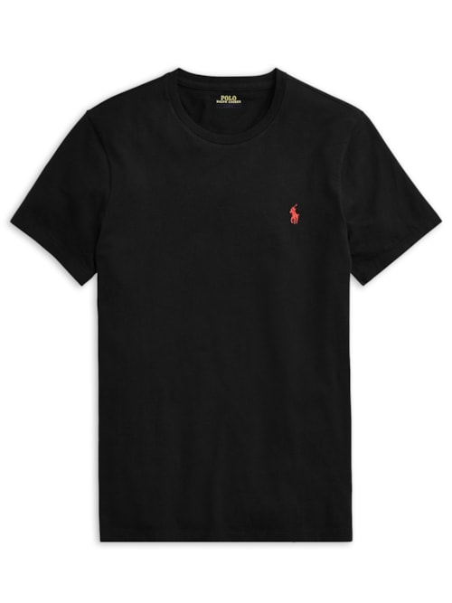 Camiseta Masculina Manga Curta Slim Fit Logo Bordado - Preto Camiseta Masculina Manga Curta Slim Fit Logo Bordado - Preto