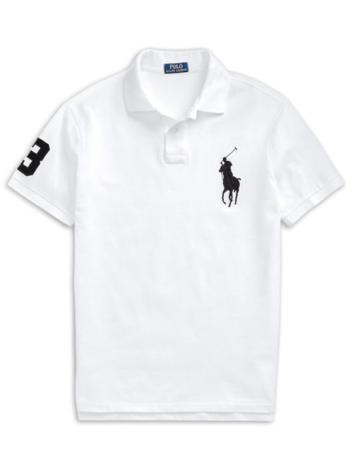 Polo Masculina Manga Curta Big Pony - Branco
