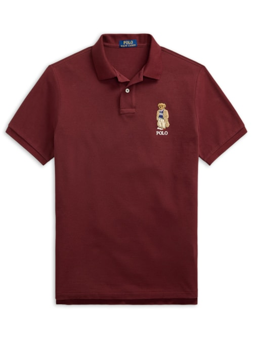 Polo Masculina Manga Curta Seasonal Bear - Vermelho