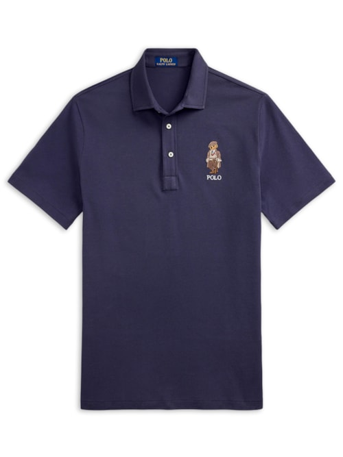Polo Masculina Manga Curta Seasonal Bear - Azul Polo Masculina Manga Curta Seasonal Bear - Azul