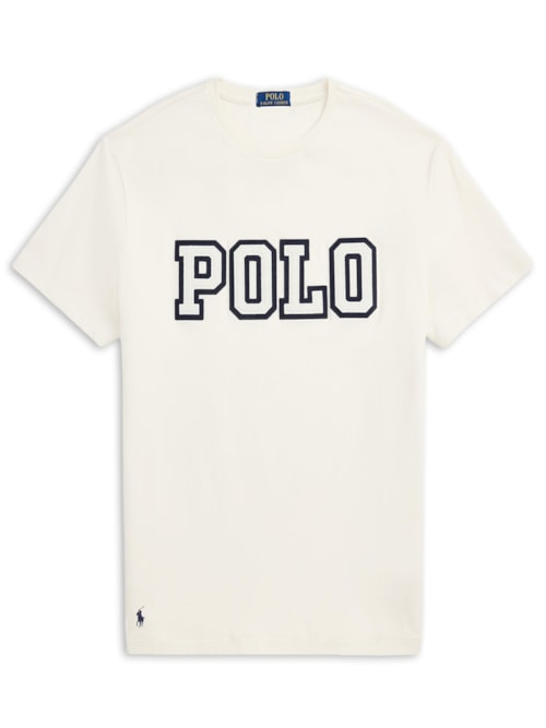 Camiseta Masculina Manga Curta Classic Big Polo Logo - Branco Camiseta Masculina Manga Curta Classic Big Polo Logo - Branco