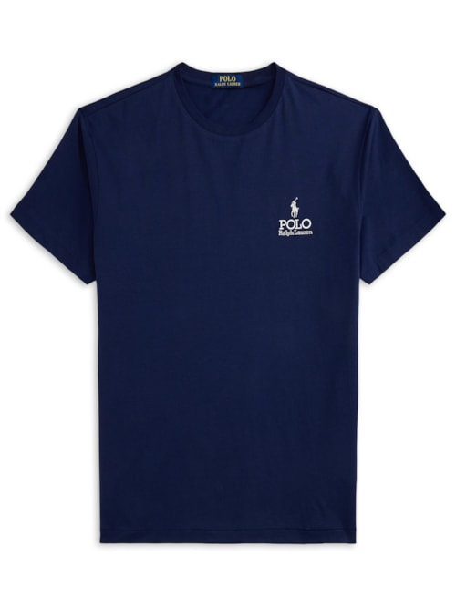 Camiseta Masculina Manga Curta Logo Deslocado - Azul Camiseta Masculina Manga Curta Logo Deslocado - Azul