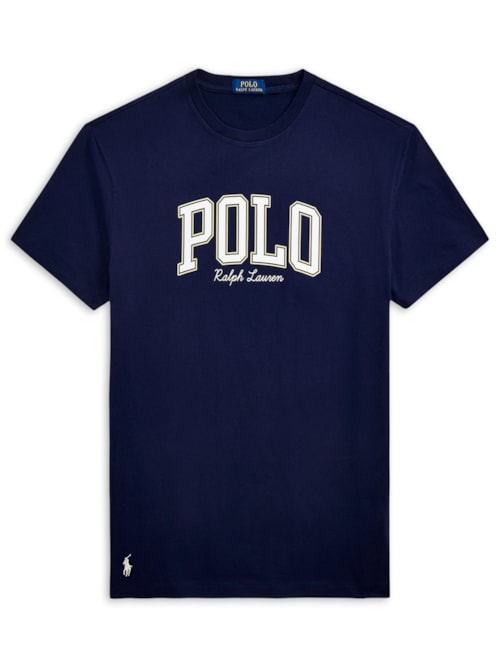 Camiseta Masculina Manga Curta Polo Big Logo - Azul