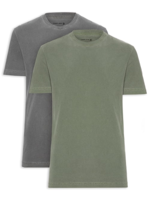 Kit Camiseta Masculina Manga Curta Classic Stone - Cinza Kit Camiseta Masculina Manga Curta Classic Stone - Cinza