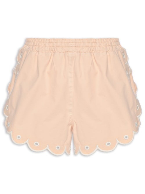 Short Feminino Sarja Bordado Richelieu - Rosa