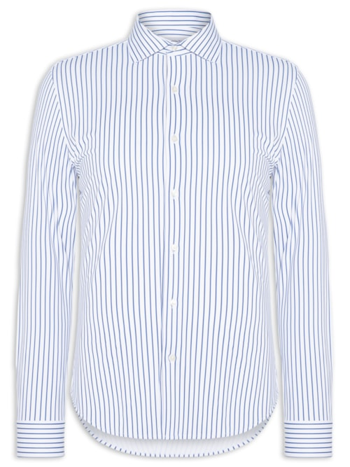Camisa Masculina Social Slim Fit Tech Dots Respirável - Azul Camisa Masculina Social Slim Fit Tech Dots Respirável - Azul
