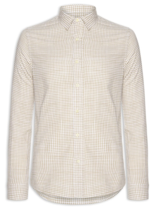 Camisa Masculina Hamê Vichy - Bege Camisa Masculina Hamê Vichy - Bege