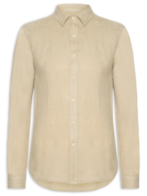 Camisa Masculina Formentera Puro Linho - Bege