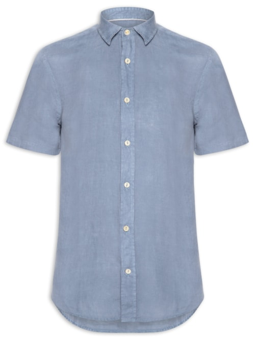 Camisa Masculina Formentera Puro Linho - Azul