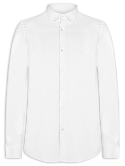 Camisa Masculina Social Regular Fit Algodão E Modal - Branco
