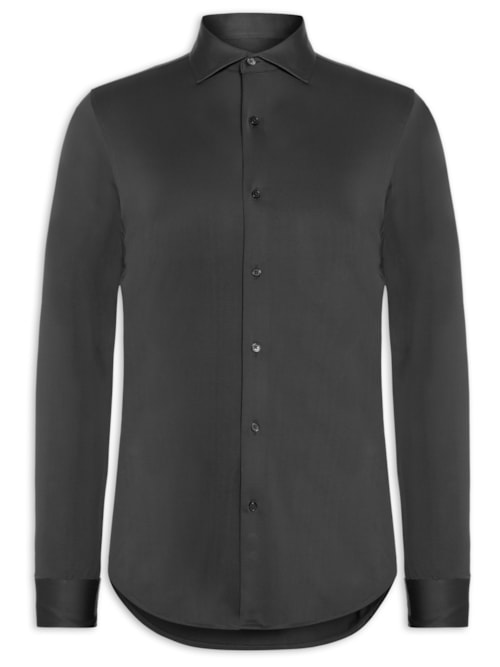 Camisa Masculina Social Slim Fit Tech Dots Respirável - Preto Camisa Masculina Social Slim Fit Tech Dots Respirável - Preto