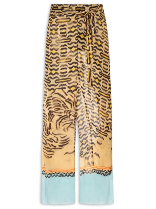 Calça Feminina Transpassada Est Geo Tigre Color - Animal Print