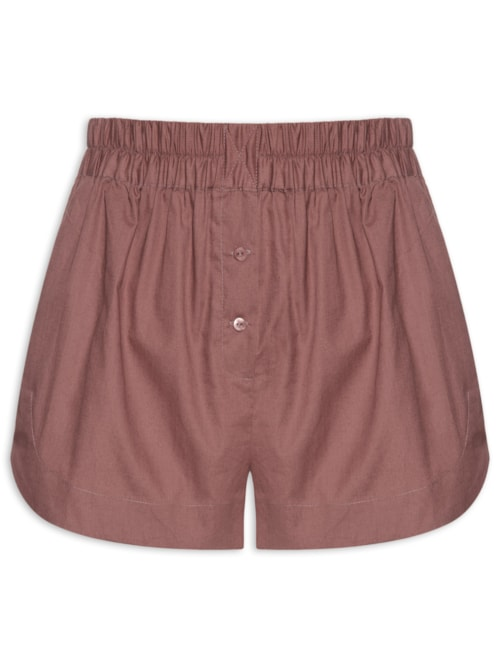 Short Feminino Cós Elástico - Marrom
