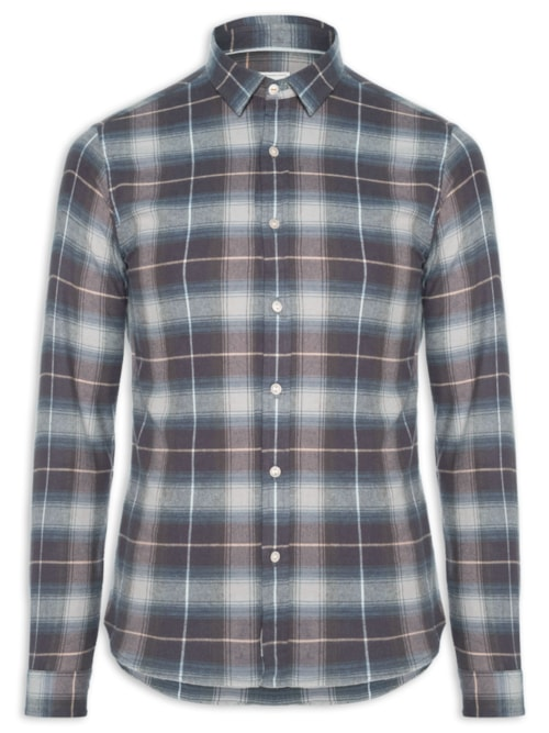 Camisa Masculina Flanela Montreal Xadrez - Azul Camisa Masculina Flanela Montreal Xadrez - Azul