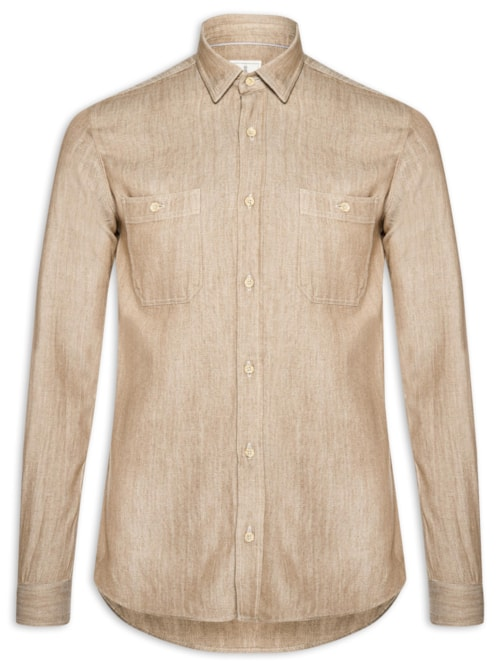Camisa Masculina Denim - Bege