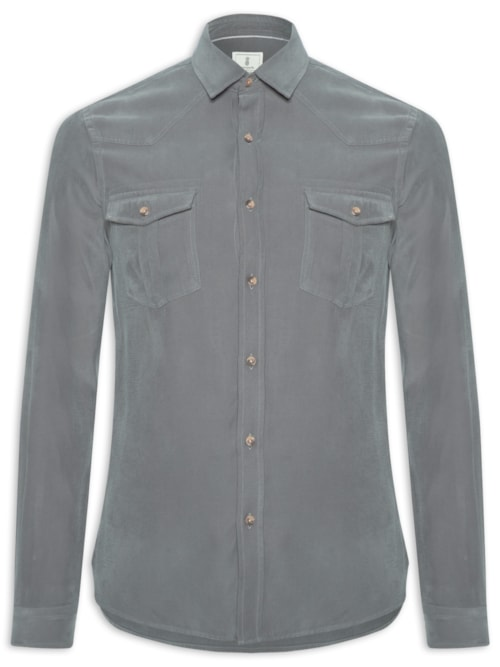 Camisa Masculina Casual Forest - Cinza