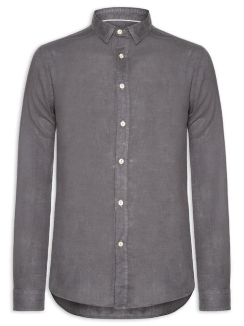 Camisa Masculina Formentera Puro Linho - Preto