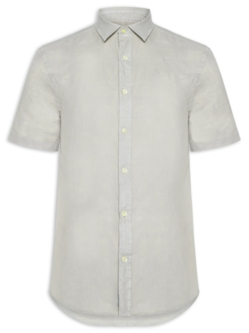 Camisa Masculina Formentera Puro Linho - Cinza