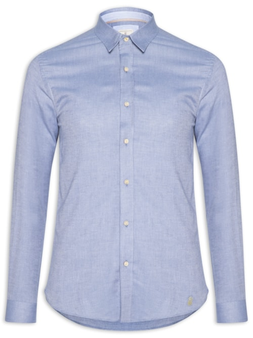 Camisa Masculina Oxford Lisa - Azul