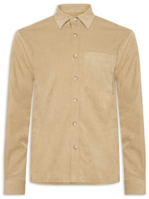 Jaqueta Masculina Overshirt Twill - Bege Jaqueta Masculina Overshirt Twill - Bege