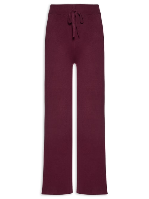 Calça Feminina Peluciada Em Tricot - Vermelho