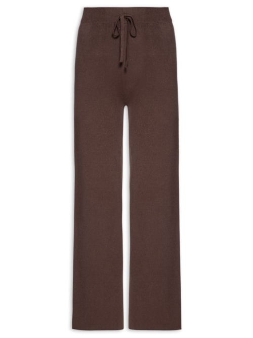 Calça Feminina Peluciada Em Tricot - Marrom