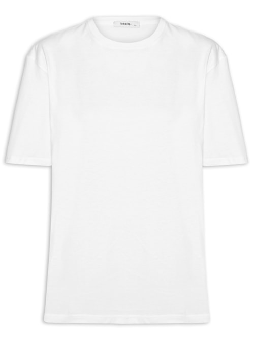 Camiseta Feminina Oversized Manga Curta - Branco Camiseta Feminina Oversized Manga Curta - Branco