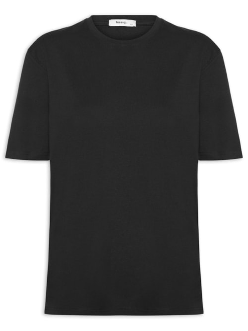 Camiseta Feminina Oversized Manga Curta - Preto Camiseta Feminina Oversized Manga Curta - Preto