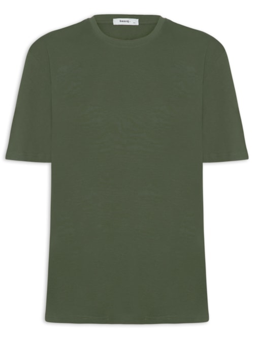 Camiseta Feminina Oversized Manga Curta - Verde Camiseta Feminina Oversized Manga Curta - Verde