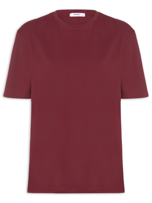 Camiseta Feminina Oversized Manga Curta - Vermelho Camiseta Feminina Oversized Manga Curta - Vermelho