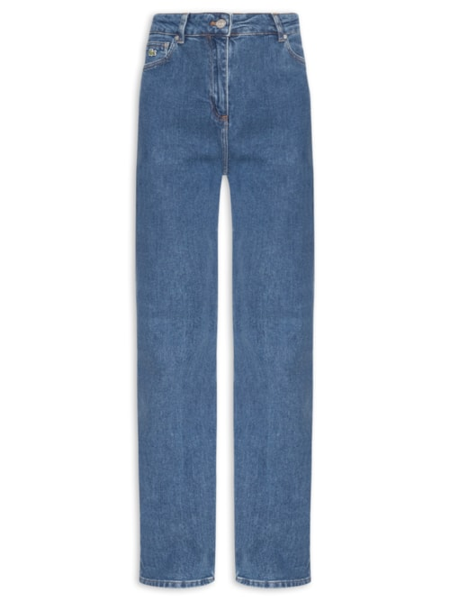 Calça Jeans Feminina De Cintura Alta Com Caimento Reto - Azul