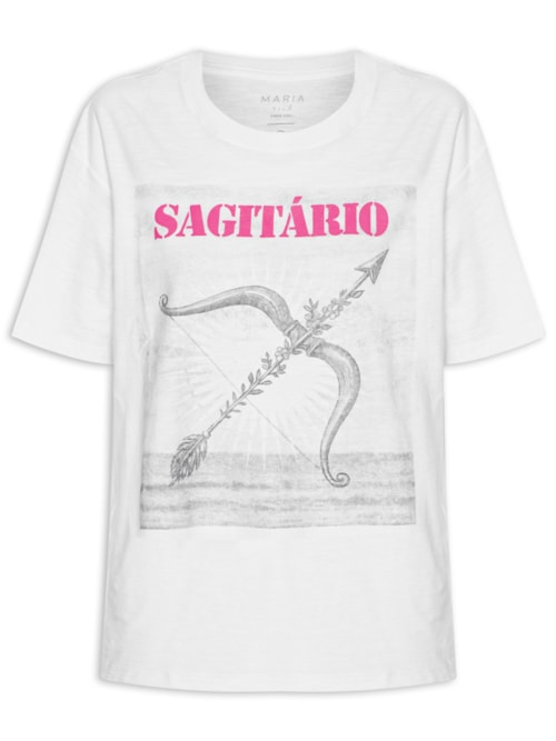 Camiseta Feminina Signo Sagitário - Branco Camiseta Feminina Signo Sagitário - Branco