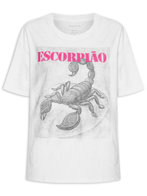 Camiseta Feminina Signo Escorpião - Branco Camiseta Feminina Signo Escorpião - Branco
