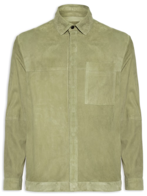 Jaqueta Masculina Over Classic Leather - Verde
