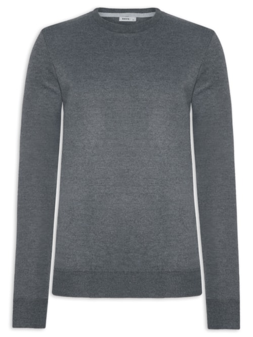 Suéter Masculino Tricot Gola Redonda Básico - Cinza Suéter Masculino Tricot Gola Redonda Básico - Cinza