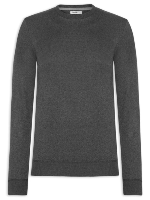 Suéter Masculino Tricot Gola Redonda Básico - Preto Suéter Masculino Tricot Gola Redonda Básico - Preto