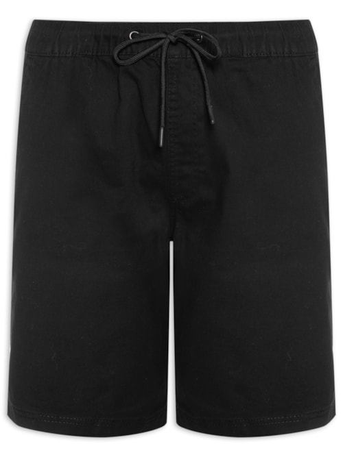 Bermuda Masculina Sarja Cós Elástico - Preto